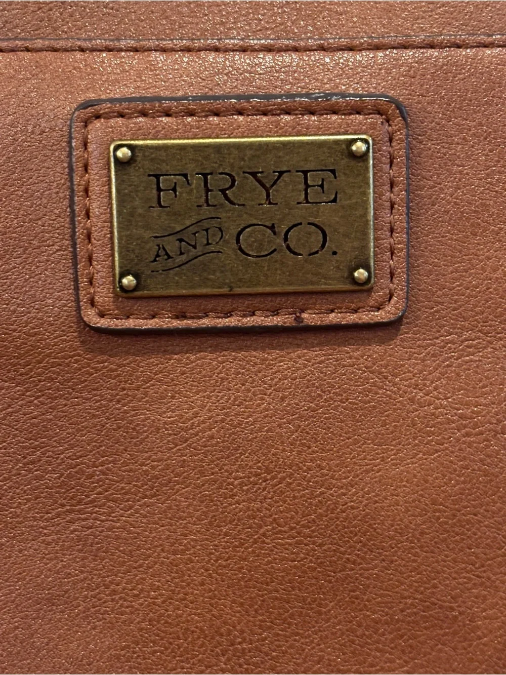 FRYE AND CO. Faux Leather Satchel in Cognac